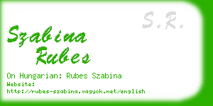 szabina rubes business card